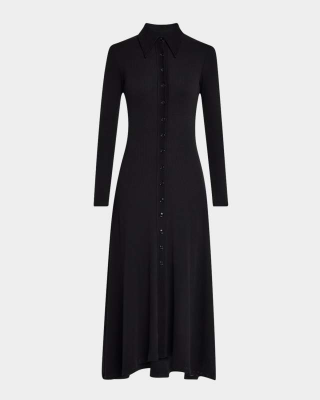Gila Long-Sleeve Rib Polo Dress
